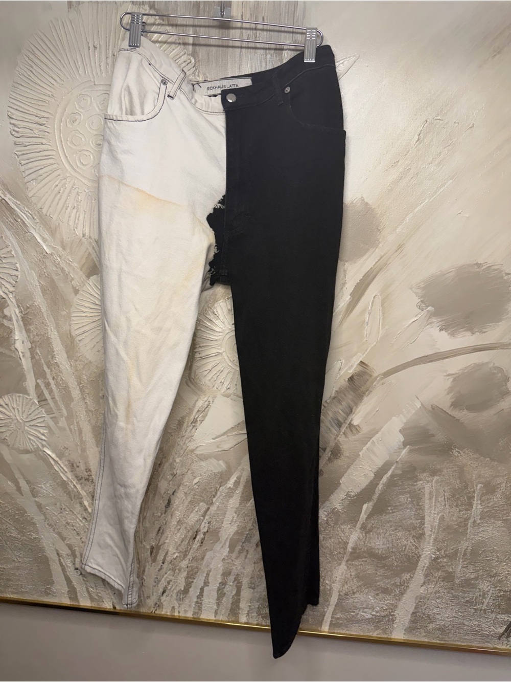 Eckhaus Latta Two-Tone Black & White Jeans Size 29